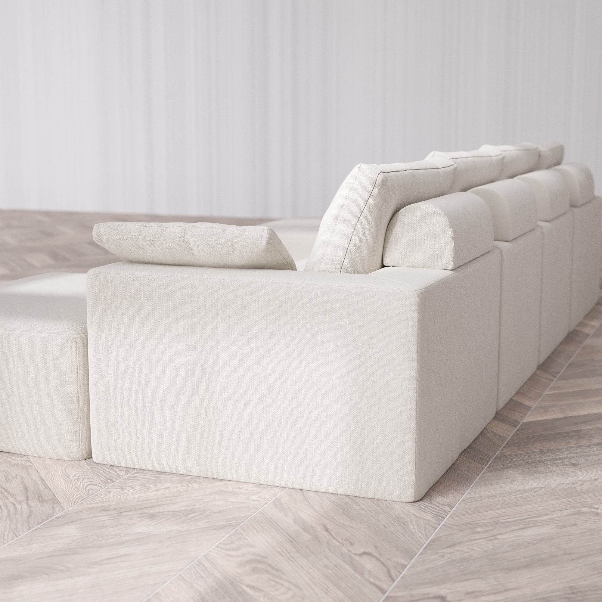 Slipcover Only - Modular Washable 4-Seater Open-Ends U Sectional Cloud ...