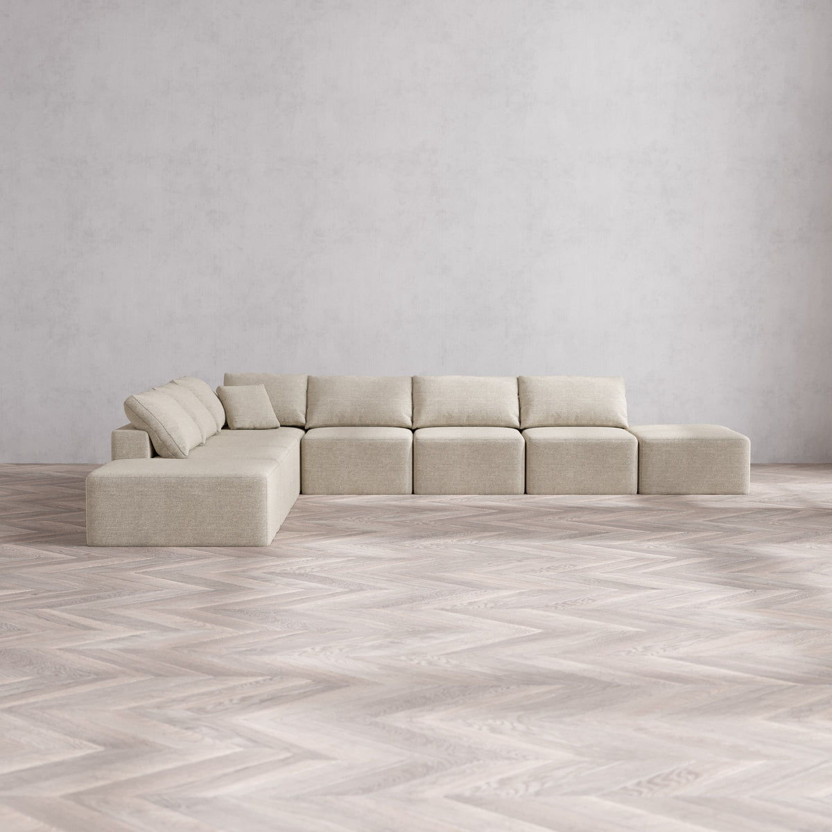 Slipcover Only - Modular Washable 8-Seater Open-Ends Corner Sectional ...