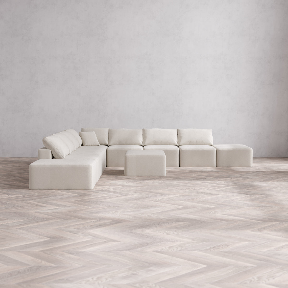 Slipcover Only - Modular Washable 9-Seater Open-Ends Corner Sectional ...