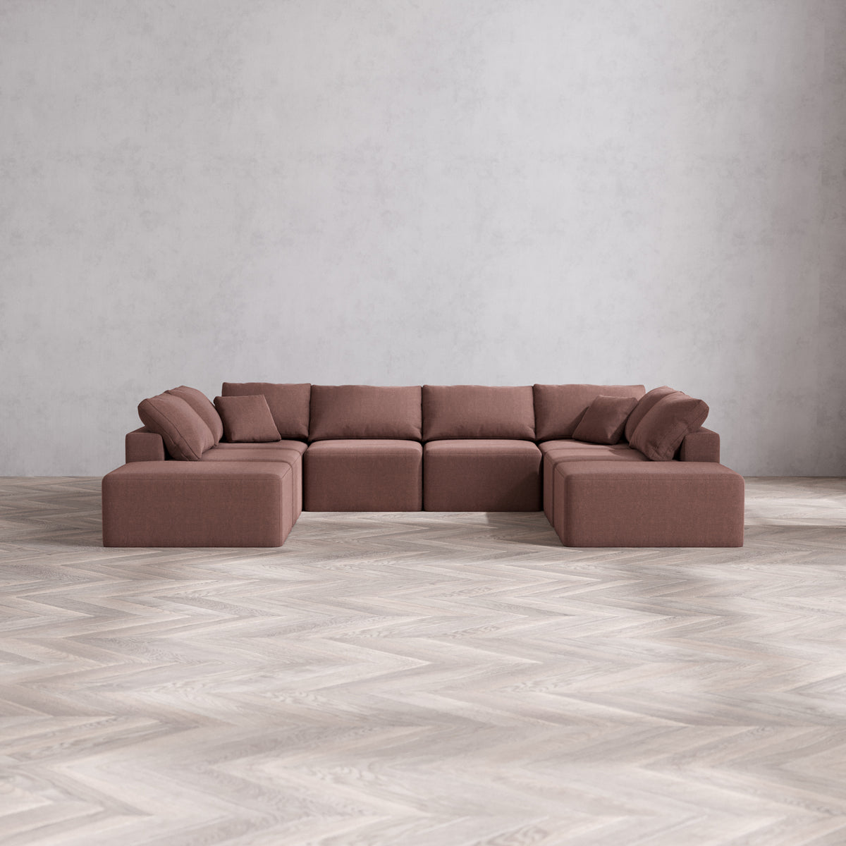 Slipcover Only - Modular Washable 8-Seater Open-Ends U Sectional Cloud ...