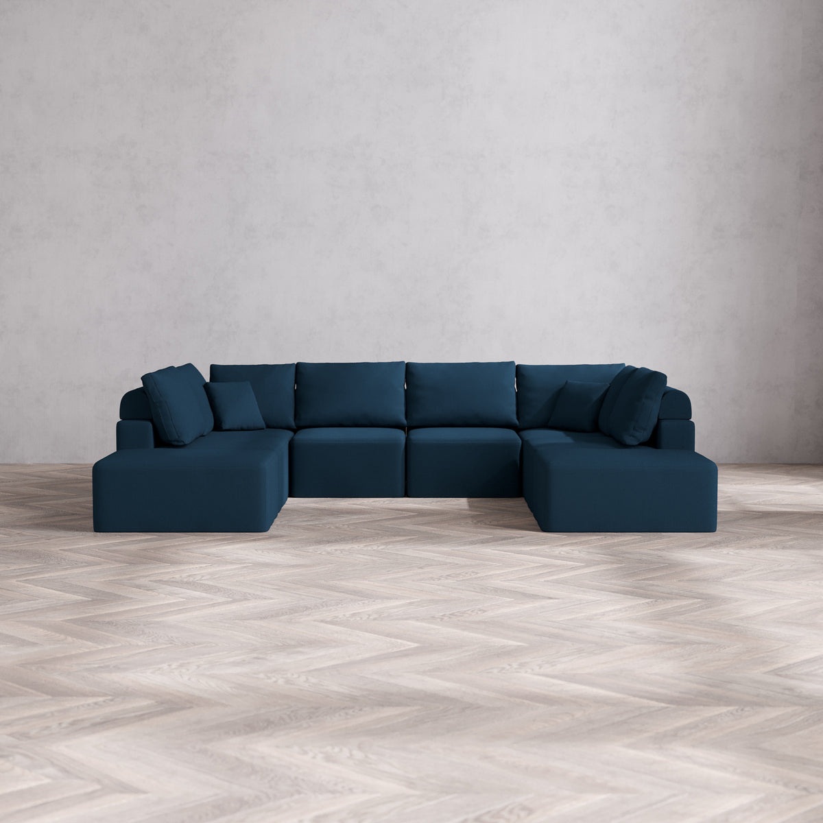 Slipcover Only - Modular Washable 8-Seater Open-Ends U Sectional Cloud ...