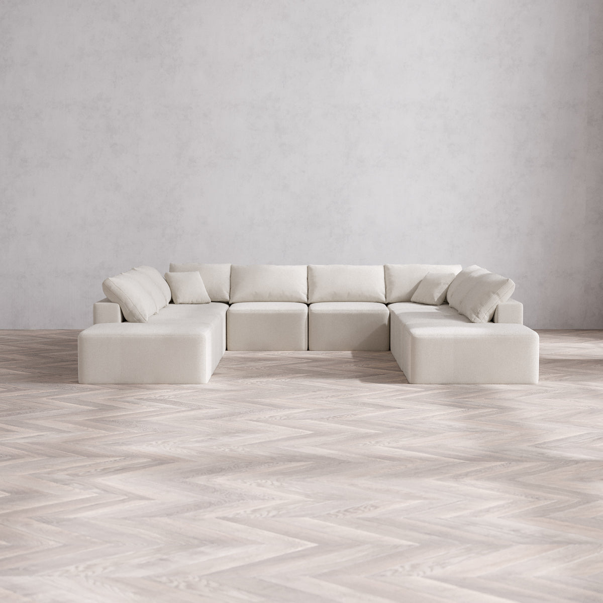 Slipcover Only - Modular Washable 10-Seater Open-Ends U Sectional Clou ...