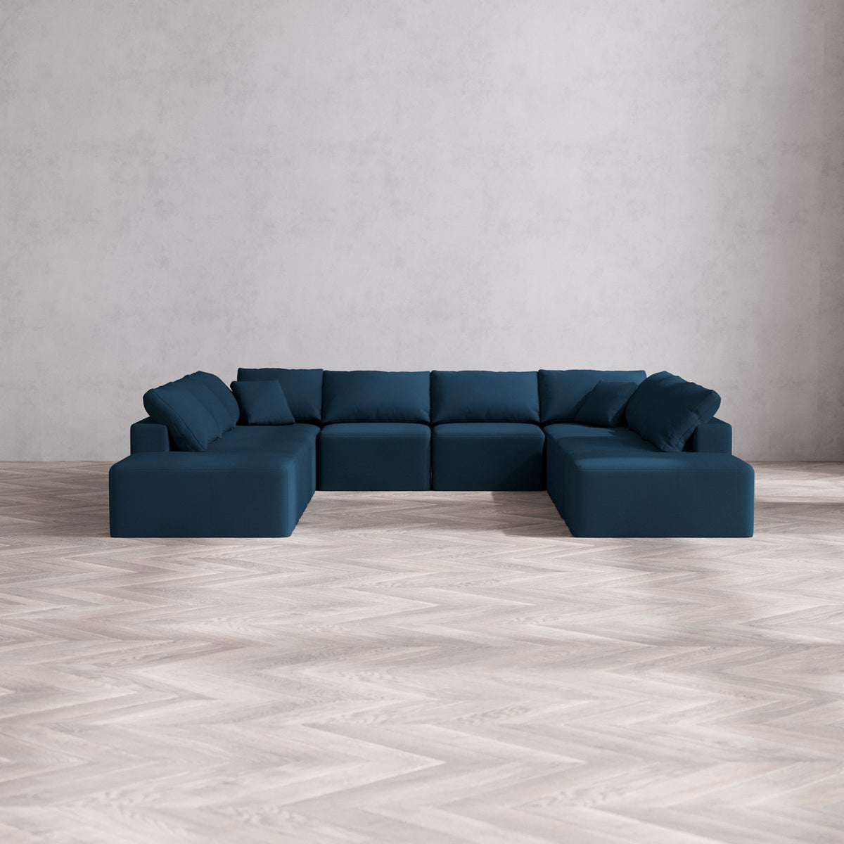 Slipcover Only - Modular Washable 10-Seater Open-Ends U Sectional Clou ...